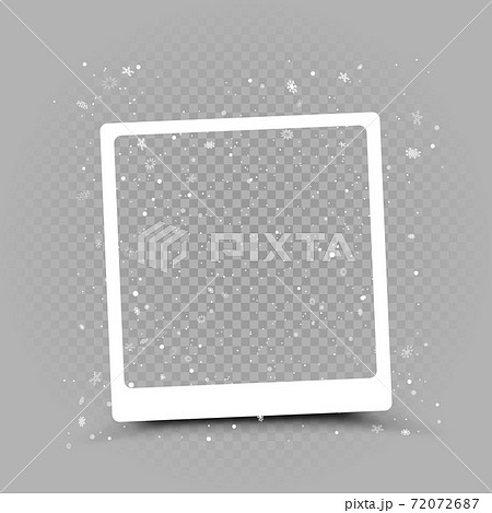 Christmas snapshot frame with blowing snow 72072687