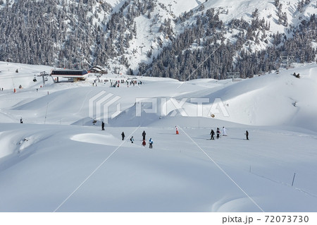 Skiing slopes from the top Skiing slopes from the top 72073730