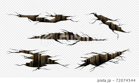 Ground cracks, fractures on land surface Ground cracks, fractures on land surface 72074544
