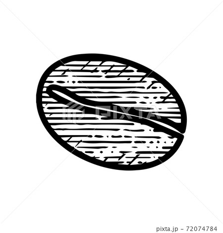 coffee bean icon hand drawn vector illustration isolated on whit coffee bean icon hand drawn vector illustration isolated on whit 72074784