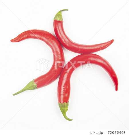 Red hot chili peppers on a white background. food figures. Vitamin vegetable food Red hot chili peppers on a white background. food figures. Vitamin vegetable food 72076493