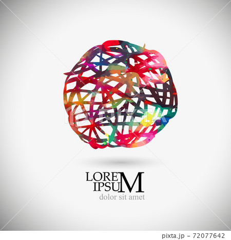 A Multicolored ball of lines. Vector illustration A Multicolored ball of lines. Vector illustration 72077642