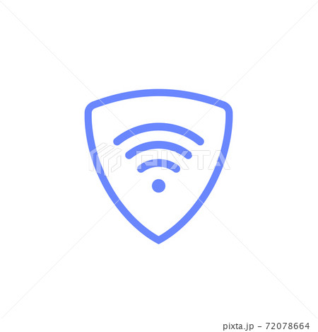 Virtual server vpn network line icon. Wifi private protect vector access safe logo shield protocol 72078664