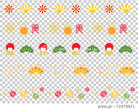 New Year's traditional pattern line illustration - Stock Illustration ...