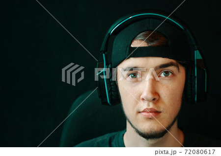 Gamer with headset Gamer with headset 72080617
