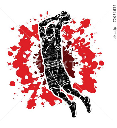 Basketball player action cartoon sport graphic vector. 72081635