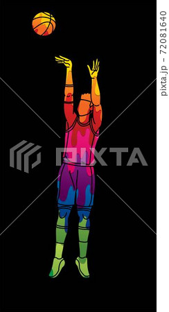 Basketball player action cartoon sport graphic vector. 72081640