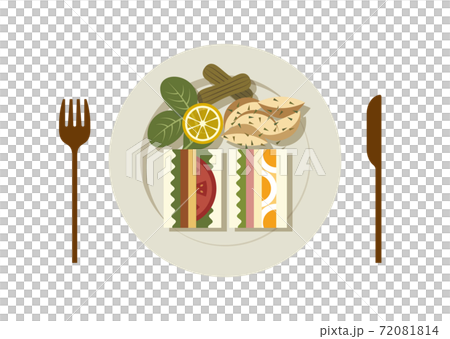 サンドイッチ ワンプレート イラストのイラスト素材