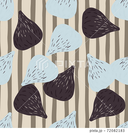 Pale healthy seamless pattern with hand drawn grey and brown figs. Striped beige background. Pale healthy seamless pattern with hand drawn grey and brown figs. Striped beige background. 72082183
