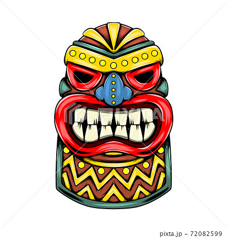 The statue inspiration from the tiki island characteristic with the round gold accent The statue inspiration from the tiki island characteristic with the round gold accent 72082599