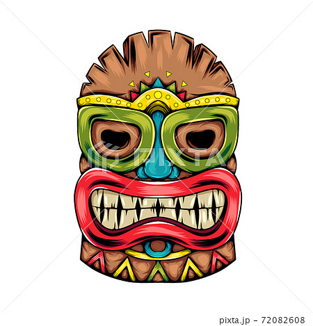 The the tiki island traditional mask with the big smile of the mask for the party 72082608
