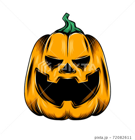 The monster yellow pumpkin with the big laugh and the triangle nose 72082611