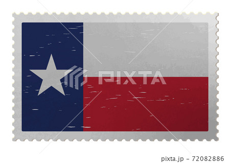 Texas US flag on old postage stamp, vector 72082886