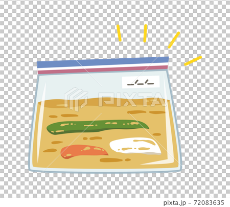 フリーザーバッグに入ったぬか床とぬか漬け野菜のイラスト 72083635