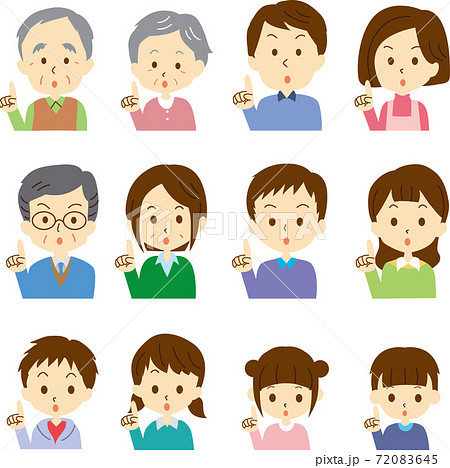 指差す色々な年代の人物 72083645