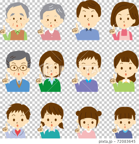 指差す色々な年代の人物 72083645