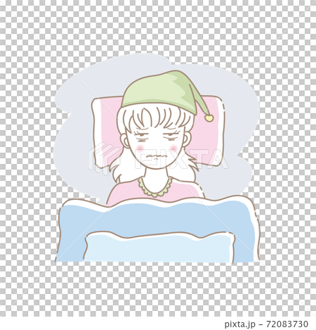 A woman who cannot sleep due to insomnia 72083730