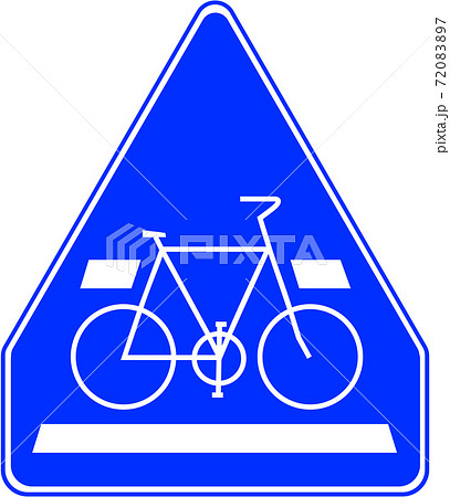 全ての種類が揃う 教材制作にすぐに使える標識 標示 自転車横断帯 407の2 のイラスト素材 77