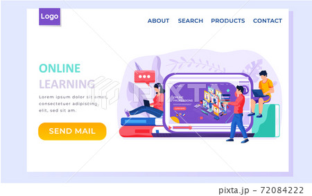 Choosing a future profession landing page template. Freelancer looking for a job on the internet Choosing a future profession landing page template. Freelancer looking for a job on the internet 72084222