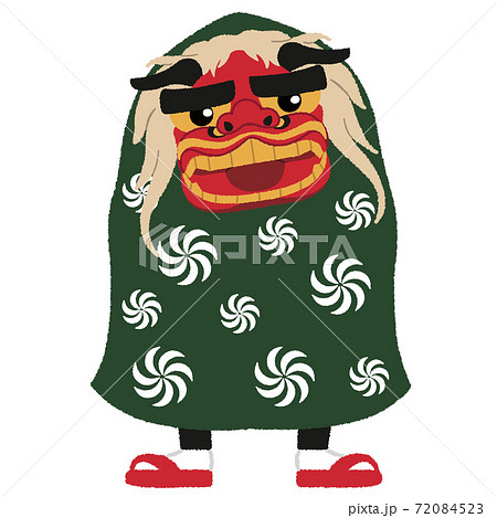 正月の風物詩 獅子舞 のイラストのイラスト素材