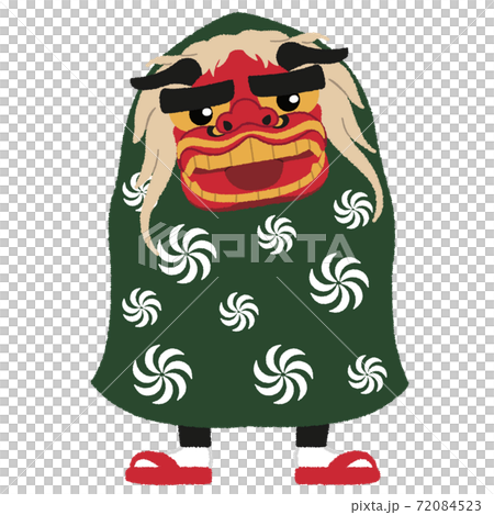 正月の風物詩 獅子舞 のイラストのイラスト素材