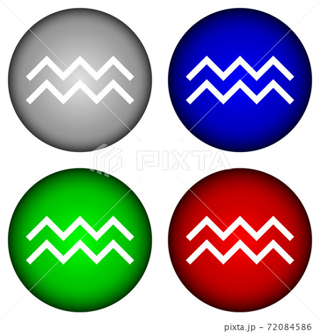 Set of buttons with aquarius symbols. 72084586