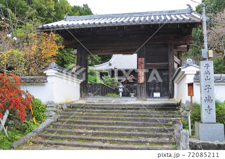 子嶋寺山門と本堂 72085211
