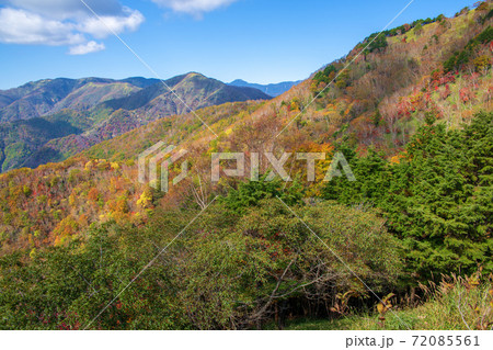 日光 半月峠第2駐車場からの眺望  紅葉景色 秋景色   日光 半月峠第2駐車場からの眺望  紅葉景色 秋景色   72085561