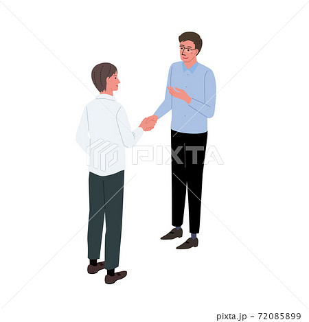 握手をするビジネスマン イラスト アイソメトリックのイラスト素材 7859
