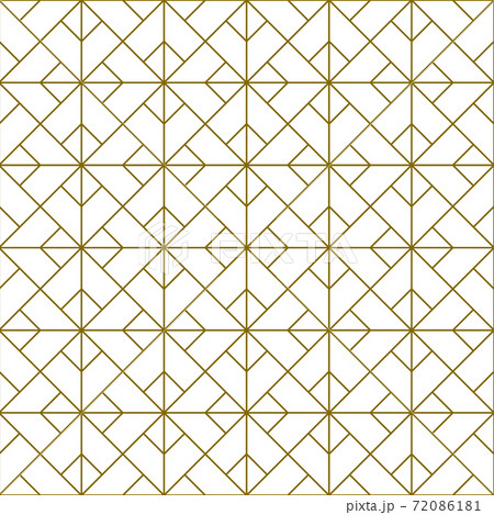 Seamless pattern in style Kumiko zaiku in brown lines. 72086181