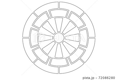 家紋　源氏車　白 72086280