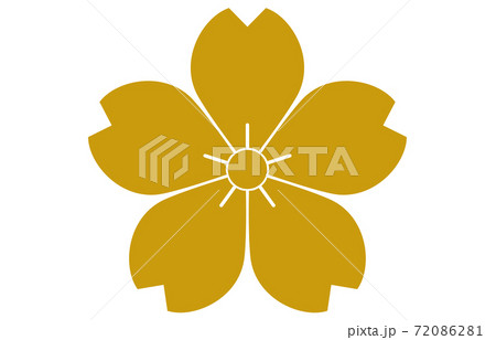 家紋　山桜　金 72086281