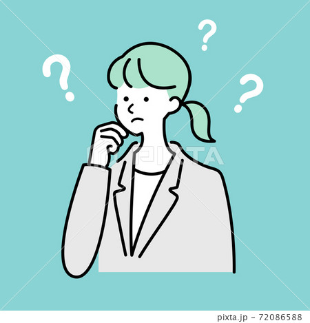 スーツを着た悩む女性イラストのイラスト素材 7865