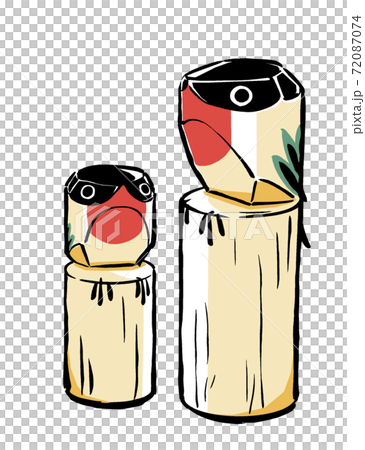 兩隻撒謊的神道教小鳥,毛筆劃和啞光畫 兩隻撒謊的神道教小鳥,毛筆劃和啞光畫 72087074