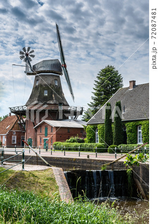 Windmill, Westgrossefehn, Krummhoern, East Frisia, Lower Saxony, Germany 72087481
