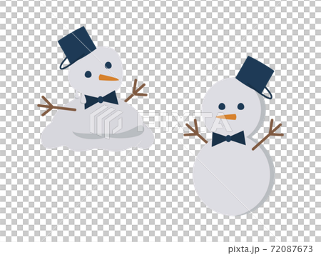 雪だるまのイラスト2種セット 72087673