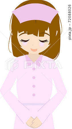 礼をする可愛い看護師さんのイラストのイラスト素材 7026