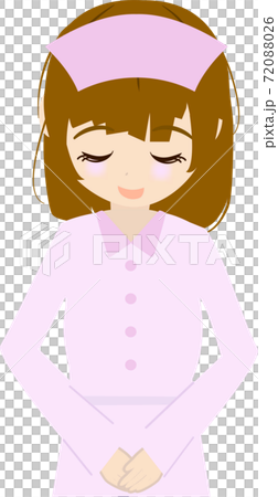 礼をする可愛い看護師さんのイラスト 礼をする可愛い看護師さんのイラスト 72088026
