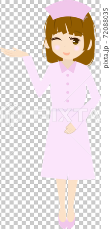 案内する可愛い看護師さんのイラスト(右手) 案内する可愛い看護師さんのイラスト(右手) 72088035