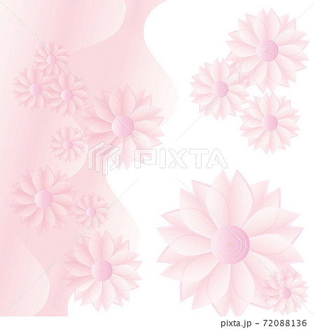 やさしいピンクの花の背景のイラスト素材 7136