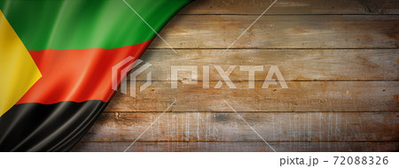 Azawad MNLA flag on vintage wood wall banner 72088326