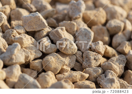 White gravel on a construction site as an abstract background White gravel on a construction site as an abstract background 72088423