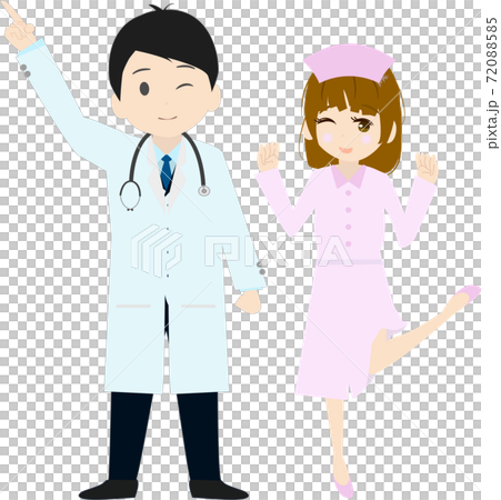 可愛い看護師と医師のイラストのイラスト素材 7585