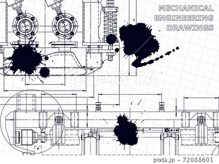 Computer aided design systems. Technical illustrations, backgrounds. Mechanical engineering drawing 72088601