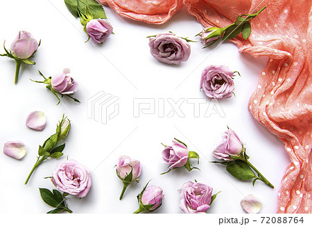 Framework from roses on white background. Framework from roses on white background. 72088764