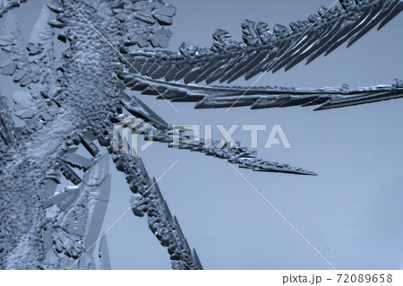 Frozen snow on the window glass as background 72089658