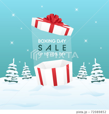 Boxing Day sale on winter background for advertising or promotion concept. Boxing Day sale on winter background for advertising or promotion concept. 72089852