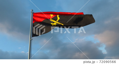 3d rendering of the national flag of the Angola 3d rendering of the national flag of the Angola 72090566