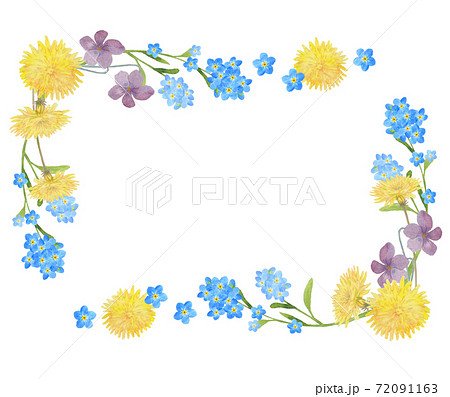 水彩の春の花 フレーム 水彩の春の花 フレーム 72091163