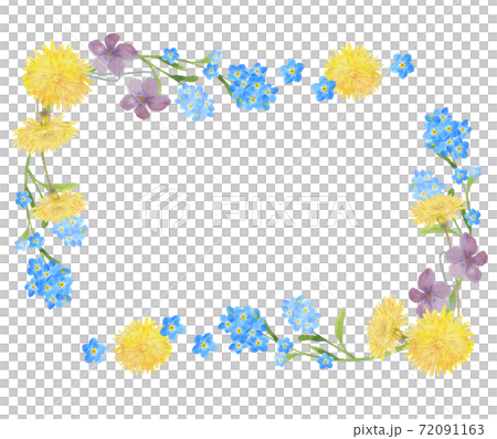 Watercolor spring flower frame 72091163
